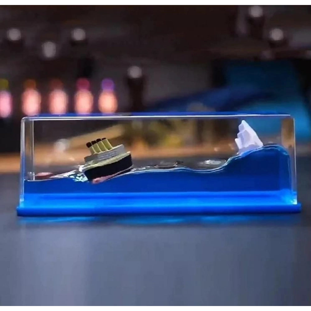 Decorative Liquid Wave Cruise Ship - Blue