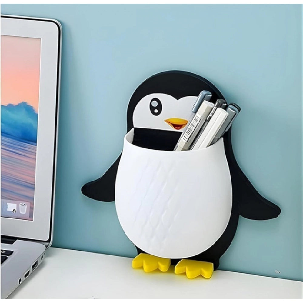 Wall Mounted Penguin Design Toothpaste Holder - Pack of 3, Multicolor