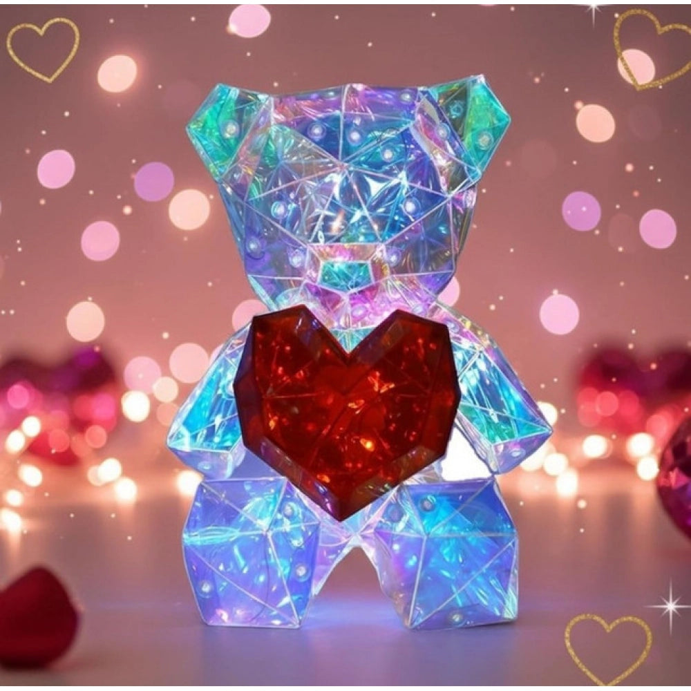 Glowing Teddy Bear Night Light - Multicolor