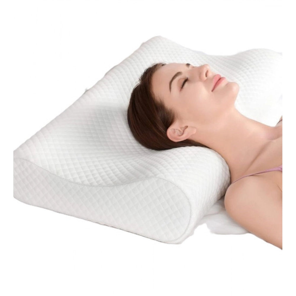 Memory Foam Orthopedic Neck Pillow - White
