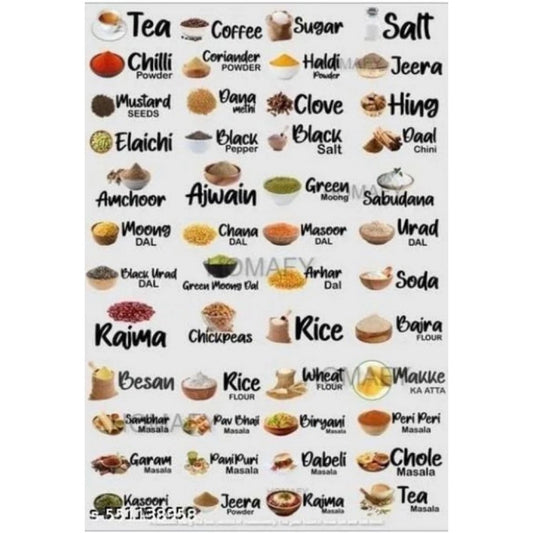 Kitchen Masala Sticker - Pack of 3, Multicolor