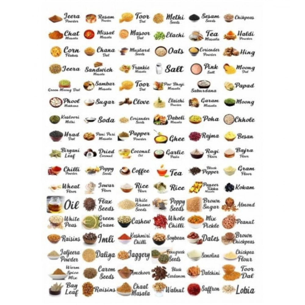 Kitchen Masala Sticker - Pack of 3, Multicolor