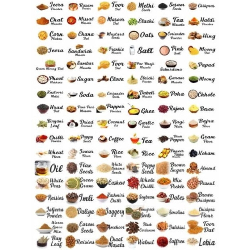 Kitchen Masala Sticker - Pack of 3, Multicolor