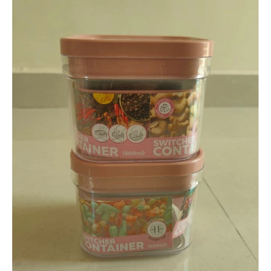 Pack Of 2 Switchers Airtight Storage Container Set 500 Ml (Pin