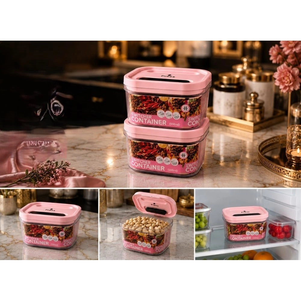 Pack Of 2 Switchers Airtight Storage Container Set 500 Ml (Pin