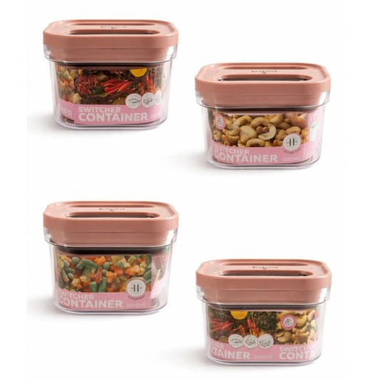 Pack Of 4 Switchers Airtight Storage Container Set 500 Ml (Pin