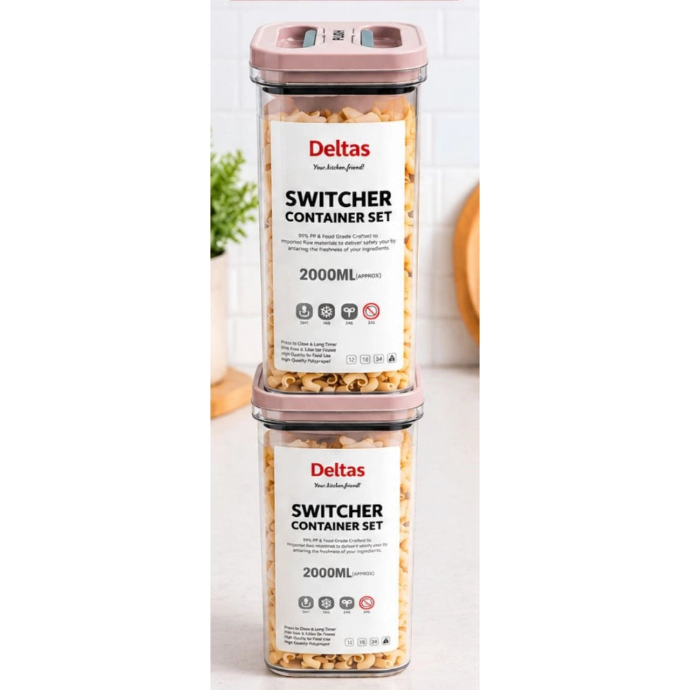 Pack Of 2 Switchers Airtight Storage Container Set 2000 Ml (Pi