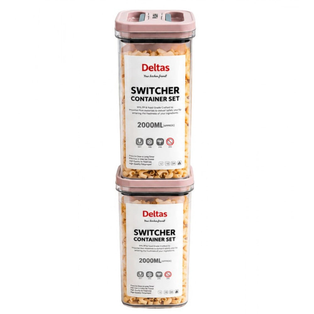 Pack Of 2 Switchers Airtight Storage Container Set 2000 Ml (Pi