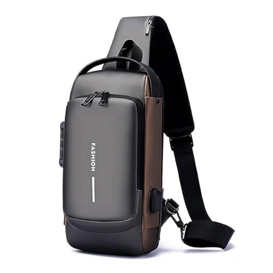 Waterproof Sling Cross Backpack Bag - Black