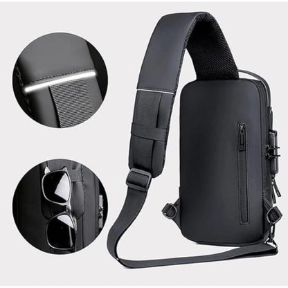 Waterproof Sling Cross Backpack Bag (Black)