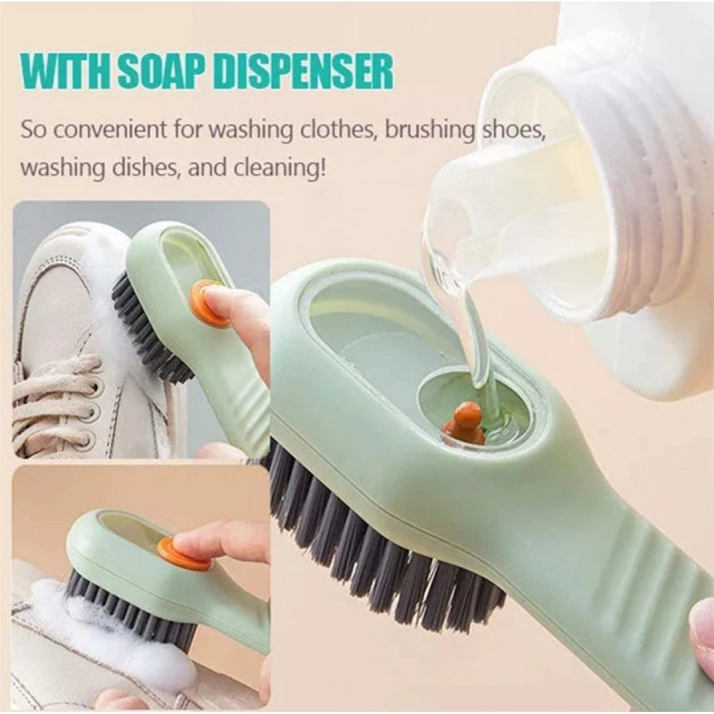 Soap Dispensing Cleaning Brush - Pack of 3, Multicolor