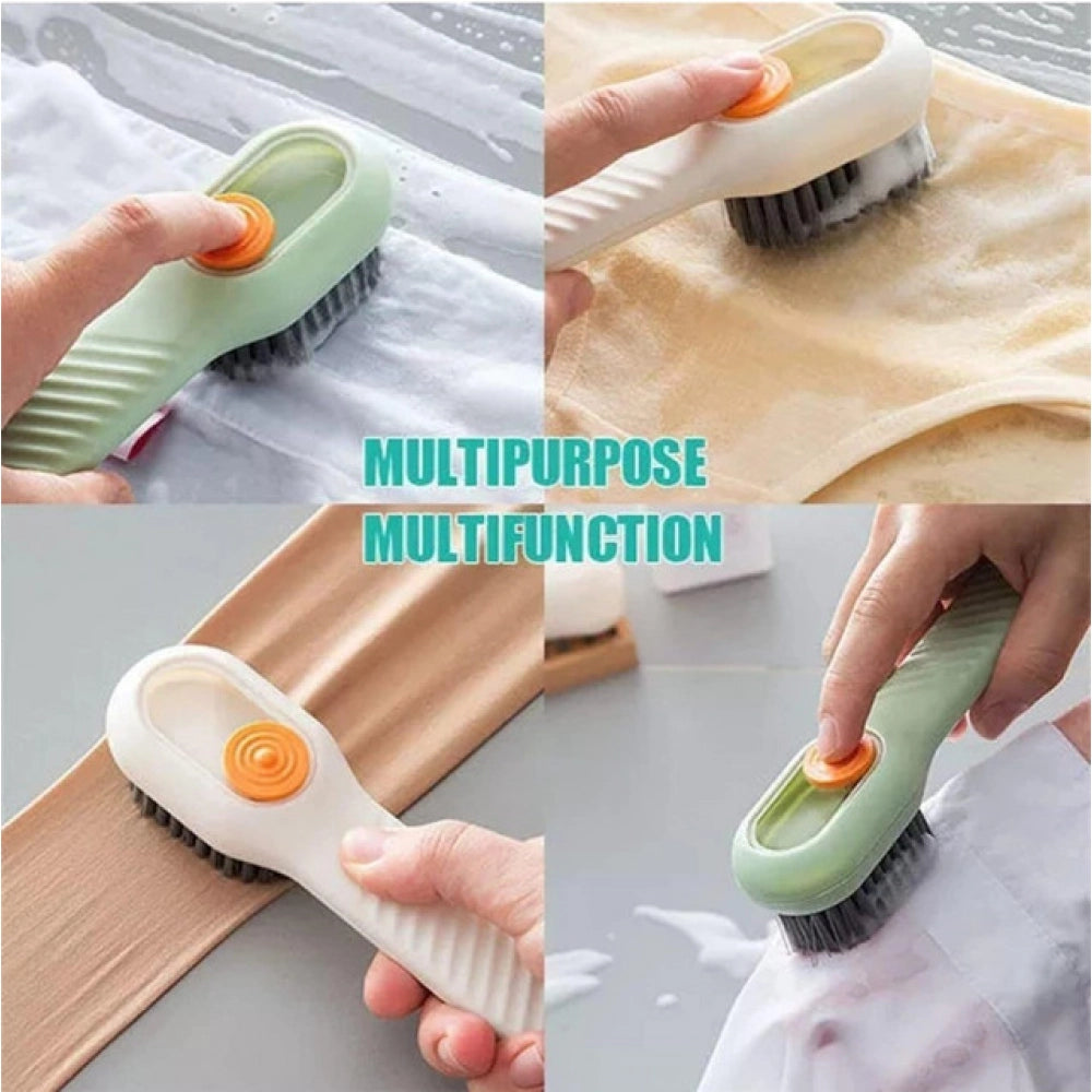 Soap Dispensing Cleaning Brush - Pack of 3, Multicolor