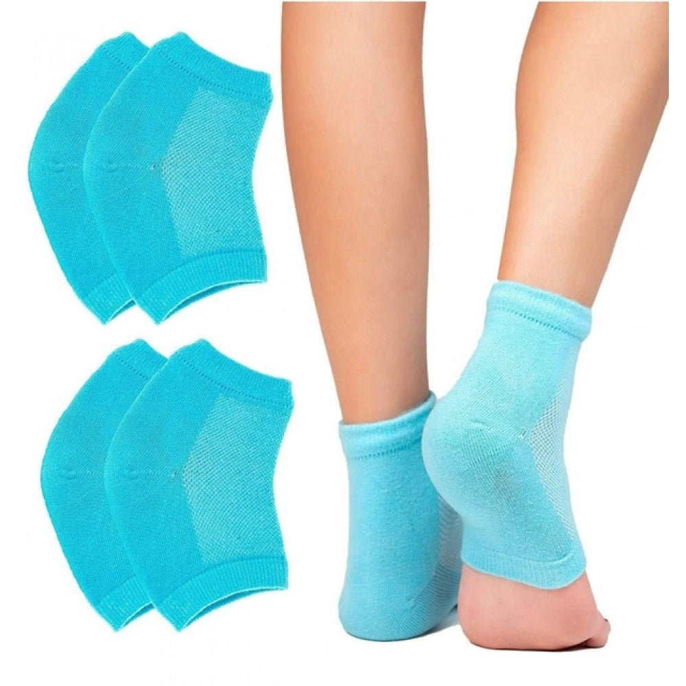 Half Gel Cotton Heel Socks - Pack of 2, Blue
