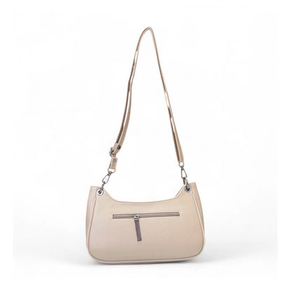 Women's Polyurethane Floral Embroidered Crossbody Sling Bag with Adjustable &amp; Removable Strap (Beige)