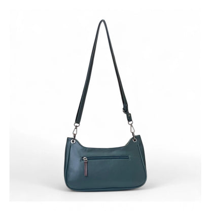 Women's Polyurethane Floral Embroidered Crossbody Sling Bag with Adjustable &amp; Removable Strap (Blue)