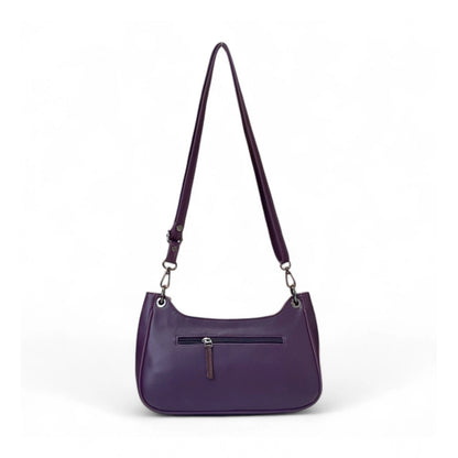 Women’s Purple Floral Embroidered Crossbody Sling Bag with Adjustable & Removable Strap