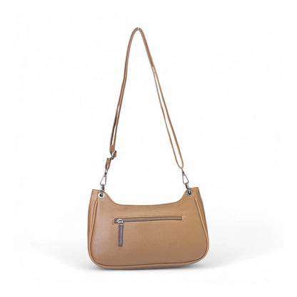 Women’s Tan Floral Embroidered Crossbody Sling Bag with Adjustable & Removable Strap