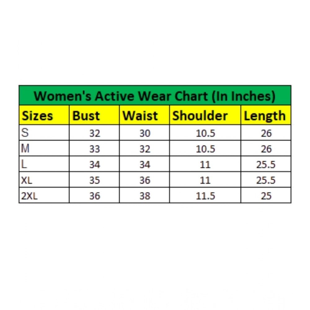 Women'S Polyester Lycra Printed Sleeveless Active Wear (Multic