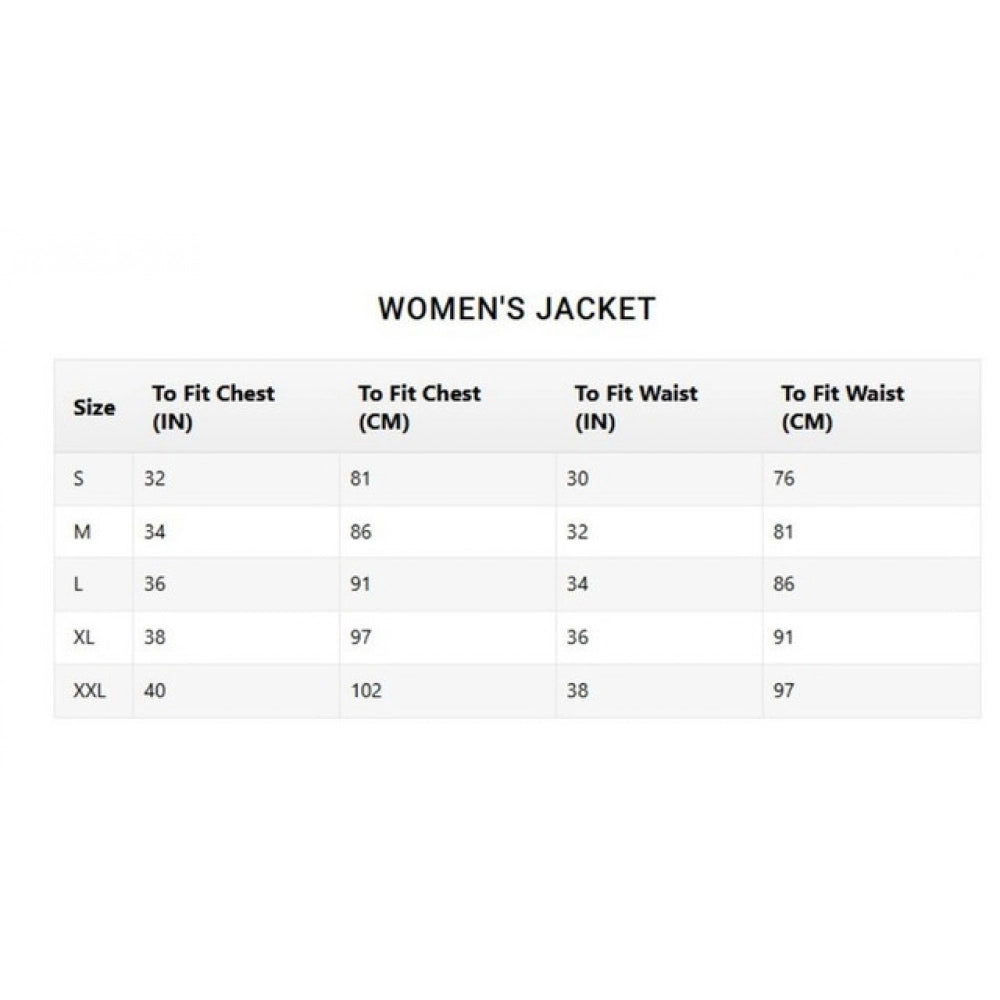 Women'S Denim Washed Long Sleeves Jacket (Blue)